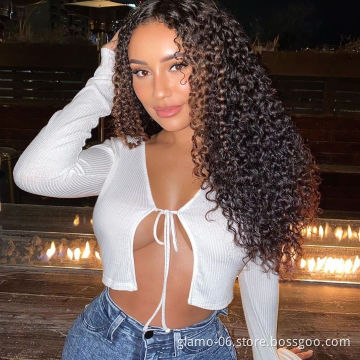 Gorgeous 100% Brazilian Black Human Hair Blend Lace Front Wig,Baby Humam Luxury Hair Wig,30 Inch Curly Lace Frontal Wig